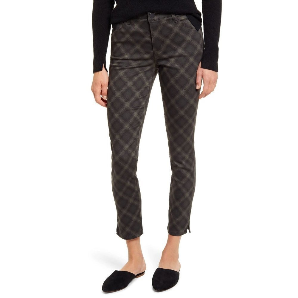 New Wit & Wisdom Ab-Solution Plaid High Waist Ankle Skinny Pants Size 0 NWT
